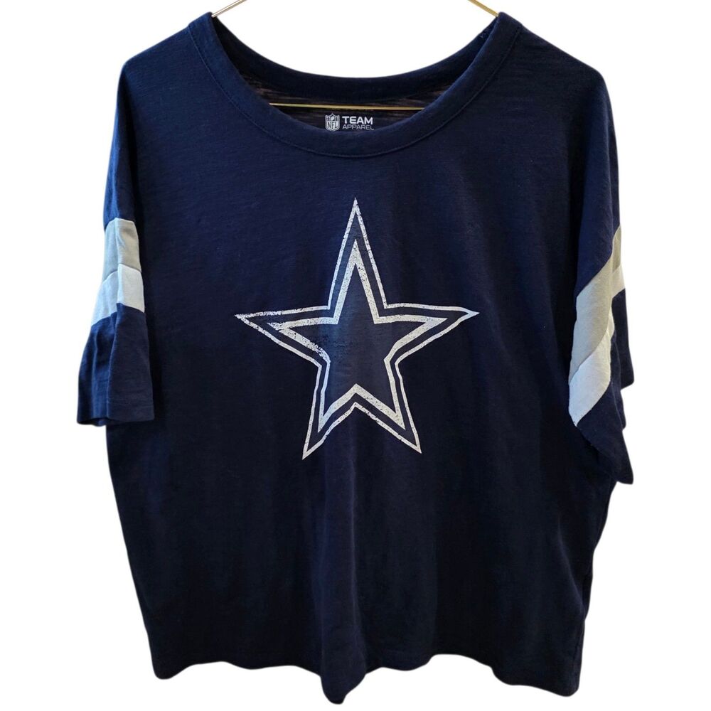 NFL Dallas Cowboys Women's Cropped Boxy Tee Shirt Slouchy Star Medium